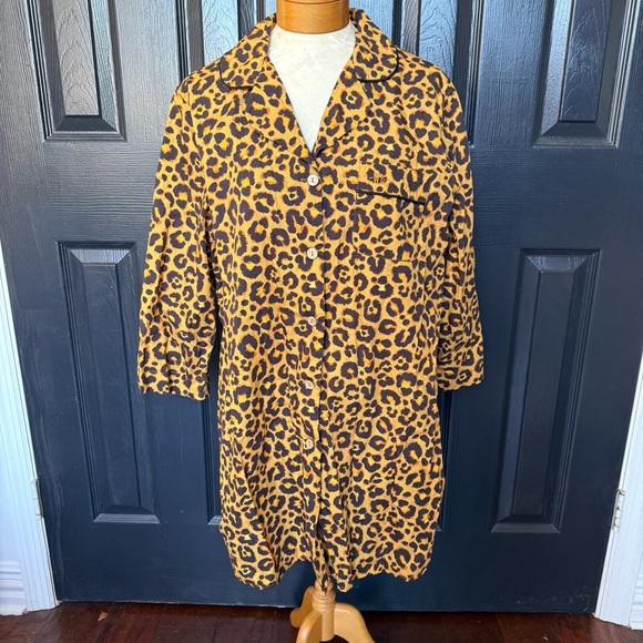 Woodstock Laundry WOMENS SLEEPSHIRT - LEOPARD SKIN ON ORANGE XL - Picture 3 of 11